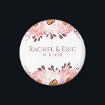 Blush Flowers with Custom Names Wedding Magnet<br><div class="desc">Make your wedding or special event unforgettable with this blush floral magnet featuring customisable names and date. Perfect as a wedding favour,  save-the-date,  bridal shower gift,  or anniversary keepsake,  this elegant magnet adds a romantic and personal touch your guests will cherish.</div>