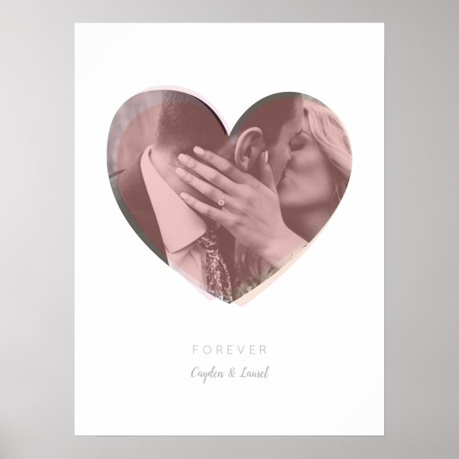 Blush Forever Heart Love Custom Photo Print (Front)
