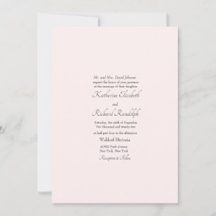 Blush Formal Wedding Parents One Venue Invitation