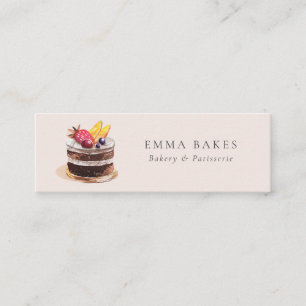 BLUSH FRUIT FLORAL CAKE PATISSERIE CUPCAKE BAKERY MINI BUSINESS CARD