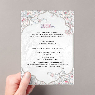 Blush Garden Radiance Acrylic Invitation   White