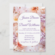 Blush Garden Romantic Wedding Invitation