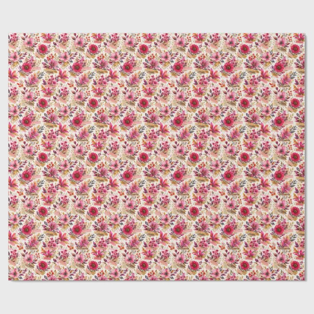Blush Garden Tapestry Wrapping Paper (Flat)