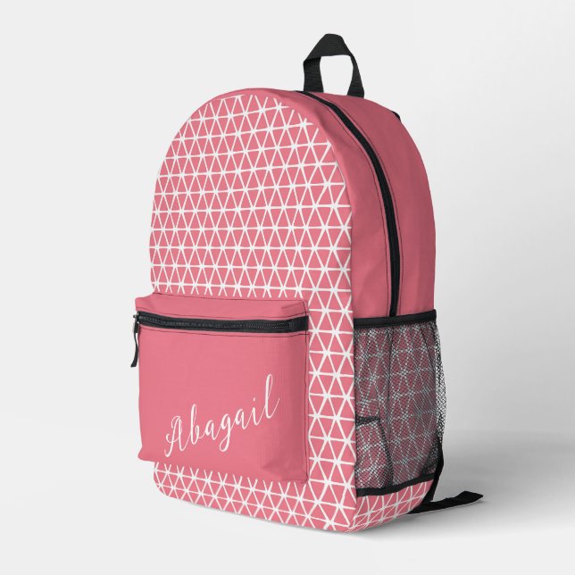 Blush Geo Backpack — Customisable Confidence  (Back Corner Right)
