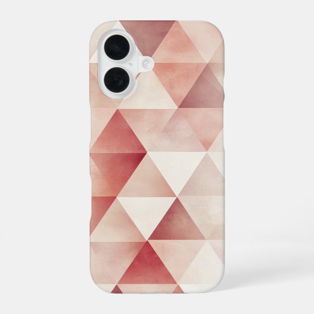 Blush Geometry Fade iPhone 16 Case (Back)