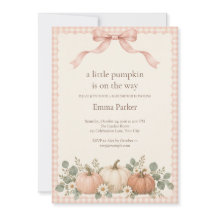 Blush Gingham Little Pumpkin Baby Shower