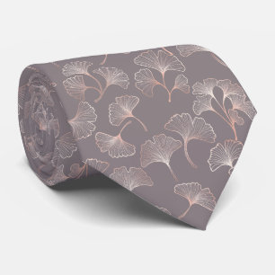 Blush Ginkgo Luxe – Gold Botanical on Black (3) Tie