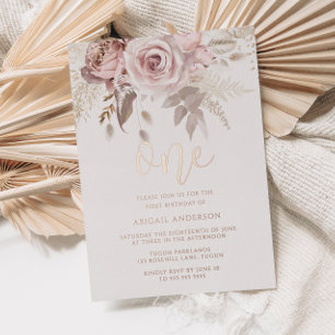 Blush Girls 1st Birthday Party Dusty Rose Gold