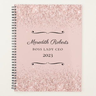 Blush Glitter Boss Lady CEO Personalised 2022 Planner