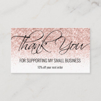 Blush Glitter Calligraphy Thank You Card