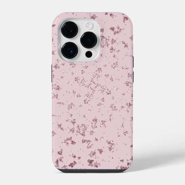 Blush Glitter Flakes iPhone Case (Back)