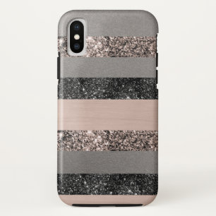 Blush Glitter Glam Stripes #1 #shiny iPhone X Case