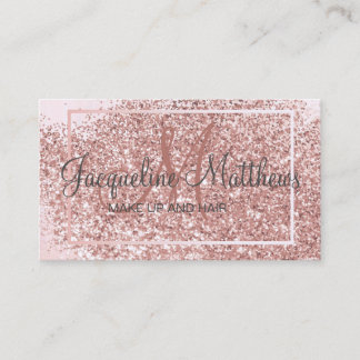 Blush Glitter Makeup Artist Appointment Card