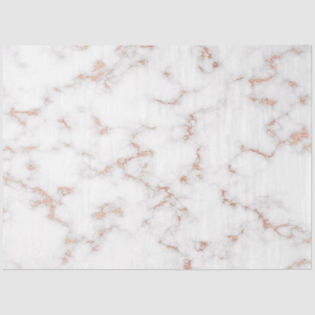 Blush Glitter Pink White Marble Modern Tissue Paper (Front)