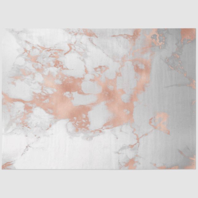 Blush Glitter White Pink Marble Modern Tissue Paper (Front)