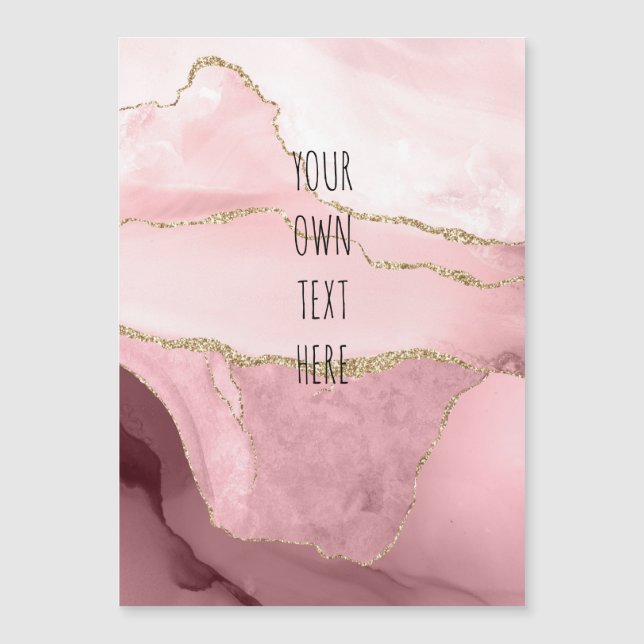 Blush Gold Agate | Create Your Own Magnetic Card (Front)