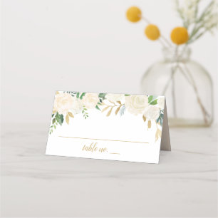 Blush Gold and Green Floral Wedding Place Card