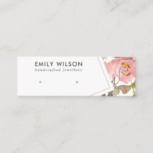 BLUSH GOLD BLUSH FLORAL STUD EARRING DISPLAY CARD