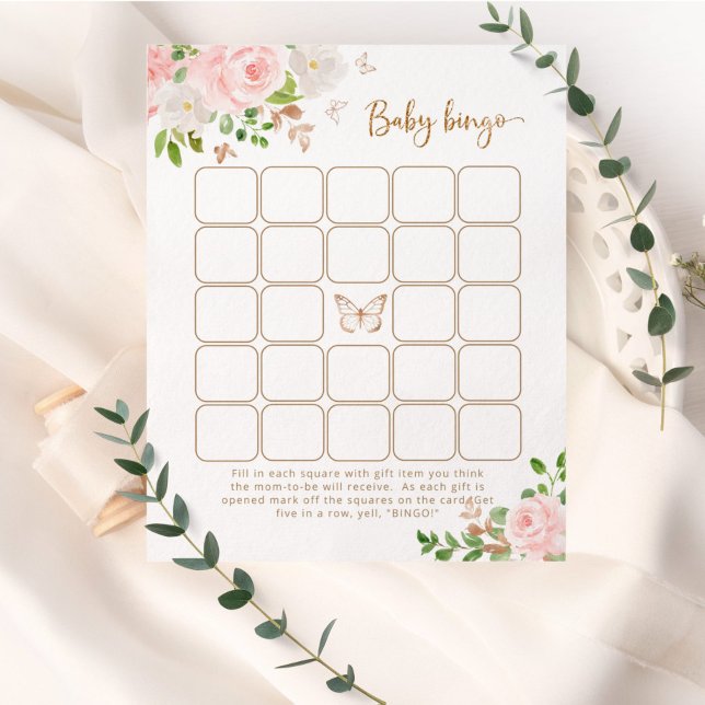 Blush gold butterfly baby bingo (Creator Uploaded)