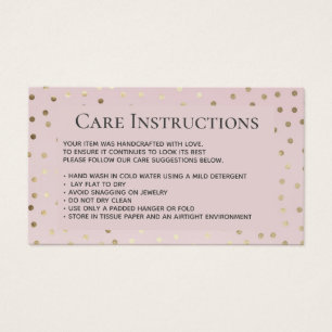 Blush Gold Clothing Care Instructions