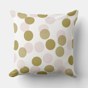 Blush & Gold Confetti Dots Pattern Personalised Cushion