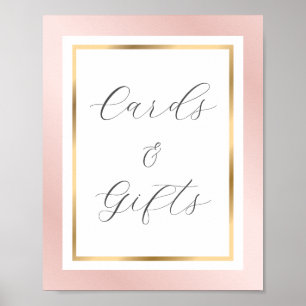 Blush Gold Elegant Script Cards and Gifts Sign