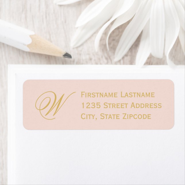 Blush Gold Elegant Script Monogram Address (Insitu)