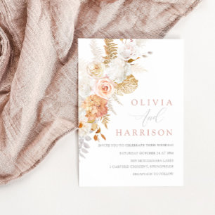 Blush & Gold Fabulous Floral Wedding  Invitation