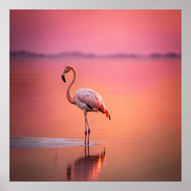 Blush Gold Flamingo Grace Poster (Front)