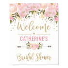 Blush Gold Floral Bridal Shower Welcome Sign Decor