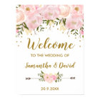 Blush Gold Floral Wedding Welcome Sign Chic