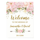 Blush Gold Floral Wedding Welcome Sign Chic