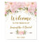 Blush Gold Floral Wedding Welcome Sign Chic
