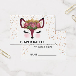 Blush & Gold Fox Princess Diaper Raffle