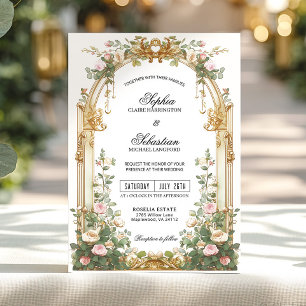 Blush Gold Garden Estate Ceremony Invitation