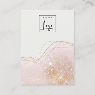 Blush Gold Glitter Logo Blank Jewellery Display Business Card