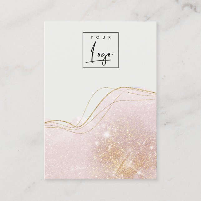 Blush Gold Glitter Logo Blank Jewellery Display Business Card (Front)