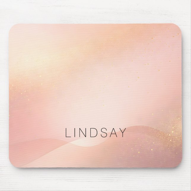 Blush Gold Glow Gradient  Mouse Mat (Front)