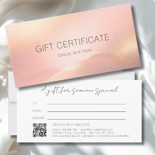 Blush Gold Glow Gradient QR Code Gift Certificate