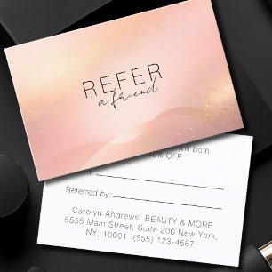 Blush Gold Glow Gradient Salon  Referral Card