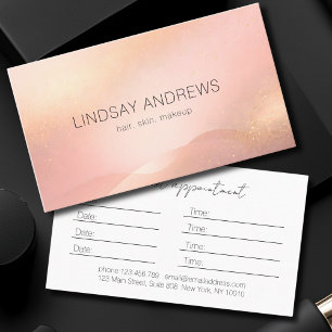 Blush Gold Glow Gradient Salon Salon Appointment Card