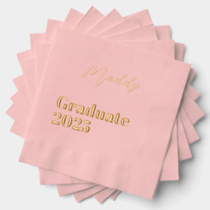 Blush & Gold Graduate 2025 Party Napkins