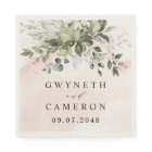 Blush Gold Greenery Succulent Dusty Blue Wedding