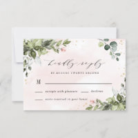 Blush Gold Greenery Succulent Dusty Blue Wedding