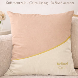 Blush Gold Harmony Throw Pillow