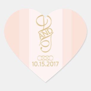 Blush Gold Heart Stickers