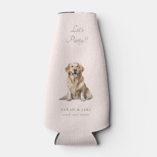 Blush & Gold Let's Party!! Custom Pet Wedding Bottle Cooler