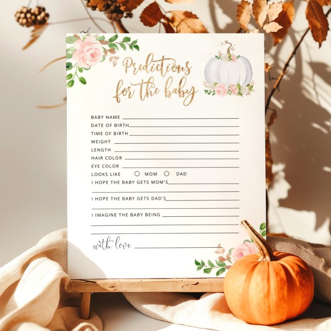 Blush gold Little pumpkin floral baby predictions  (Creator Uploaded)