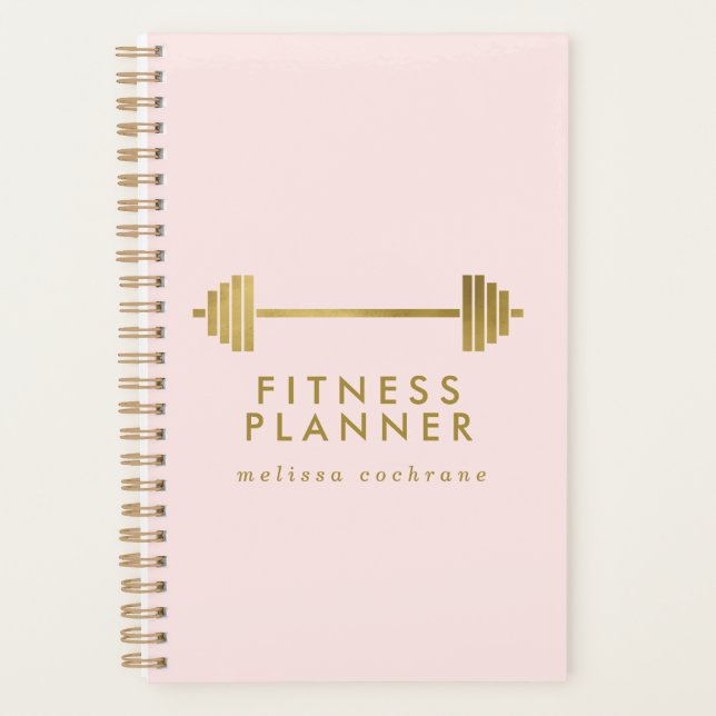 Blush & Gold Personalised Fitness Planner (Front)