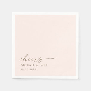 Blush & Gold Personalised Wedding Napkins 